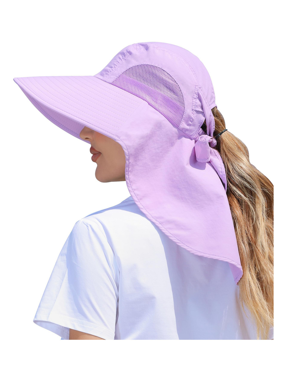 Womens Sun Hat Outdoor UV Protection Wide Brim | Sun Hat-Purple | Size OS